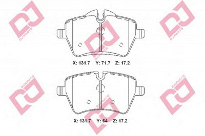 DJ PARTS bp2343 -  Комплект тормозных колодок, дисковый тормоз